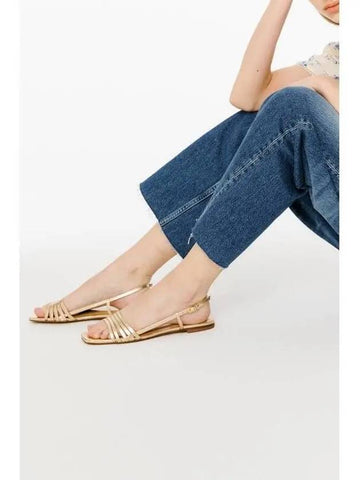 Millie Lattice Flat Sandal Gold - REFORMATION - BALAAN 1