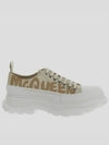 Women's Logo Print Low Top Sneakers Cream - ALEXANDER MCQUEEN - BALAAN 2