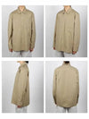 Men's Classic Button Pocket Cotton Long Sleeve Shirt Beige - JIL SANDER - BALAAN 3