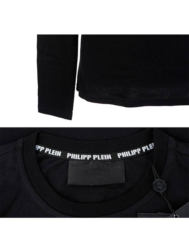 Simple Cotton Long Sleeve T-shirt Black - PHILIPP PLEIN - BALAAN 6