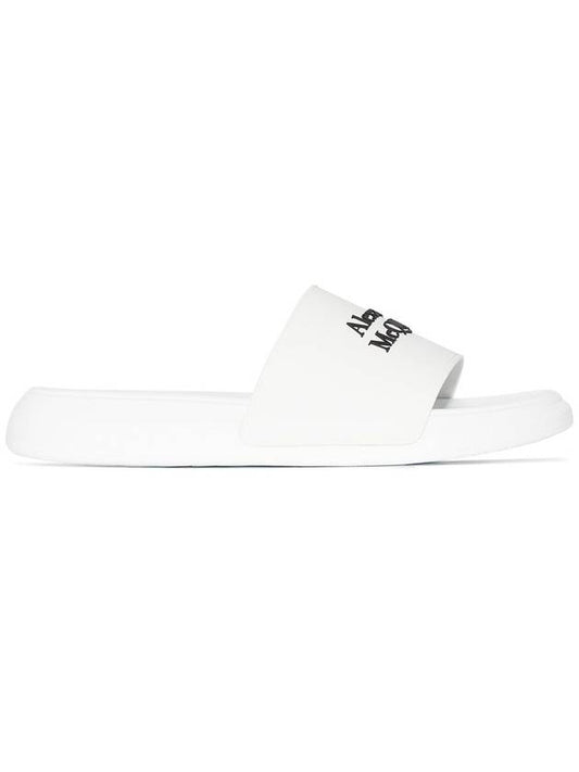 Men's Logo Full Slippers White - ALEXANDER MCQUEEN - BALAAN 2