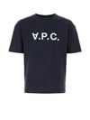 Logo Print Crew Neck Short Sleeve T-Shirt Navy - A.P.C. - BALAAN 2