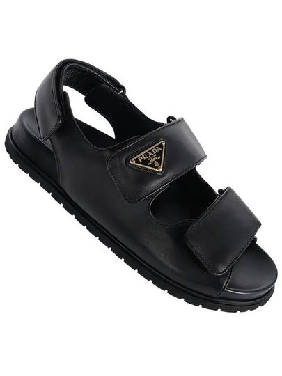 Triangle Logo Sandals Black - PRADA - BALAAN 2