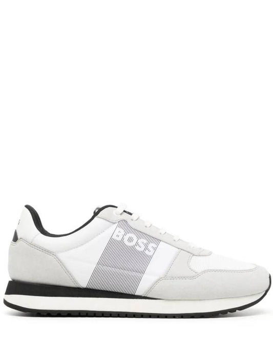 Logo Print Panel Low Top Sneakers White Grey - HUGO BOSS - BALAAN 1