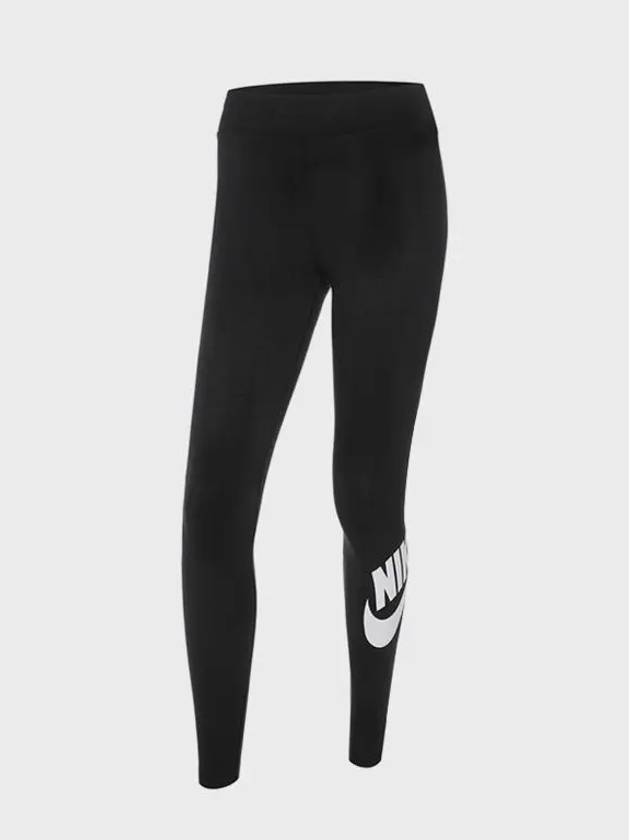 Essentials High Waist Logo Leggings Black - NIKE - BALAAN 4