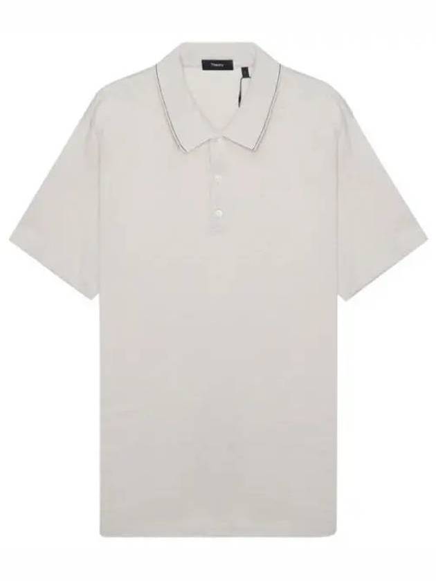 Men's Bron Collar Cotton Short Sleeve Polo Shirt Beige - THEORY - BALAAN 1