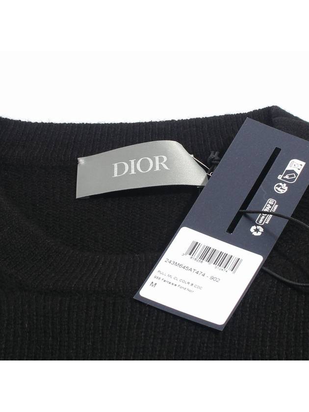 Couture Embroidered Cashmere Jersey Knit Top Black - DIOR - BALAAN 7