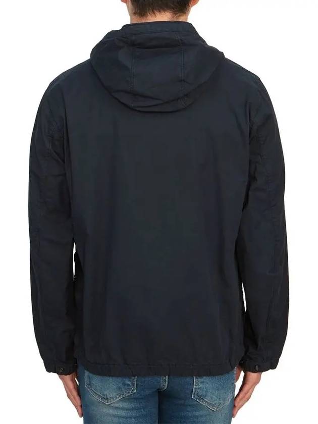 Cotton Twill Stretch Hooded Jacket Navy - STONE ISLAND - BALAAN 5