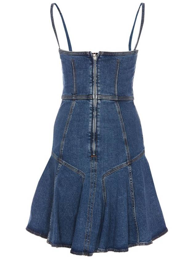 23 fw Blue Cotton Blend Denim Dress 757459QMACH4164 B0480439052 - ALEXANDER MCQUEEN - BALAAN 3