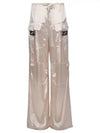 Women's Viscose Shiny Cargo Pants Beige - FENDI - BALAAN 2