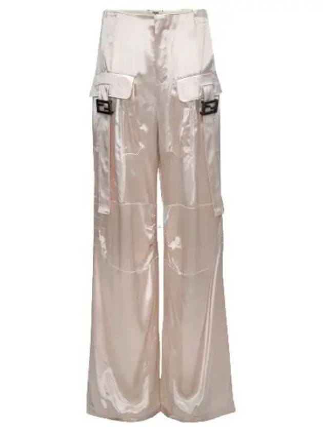 Women's Viscose Shiny Cargo Pants Beige - FENDI - BALAAN 2