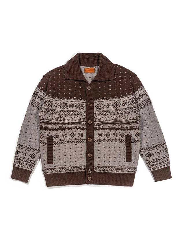 Men's City Wool Collar Knit Cardigan Brown I3WC01BR - IOEDLE - BALAAN 3