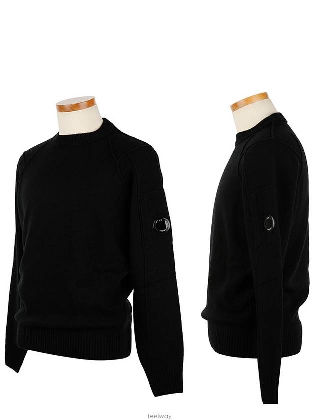 Lens Wappen Wool Knit Top Black - CP COMPANY - BALAAN 2