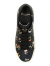 Flower Print Low Top Sneakers Black - SAINT LAURENT - BALAAN 5