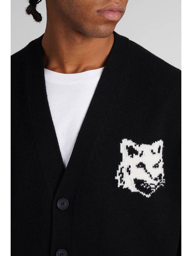 Fox Head Intarsia Comfort Cardigan Black - MAISON KITSUNE - BALAAN 6