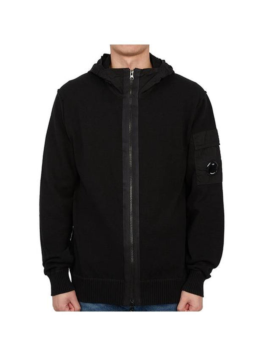 Men's Cotton Mixed Zip-Up Hoodie Bllack - CP COMPANY - BALAAN 2