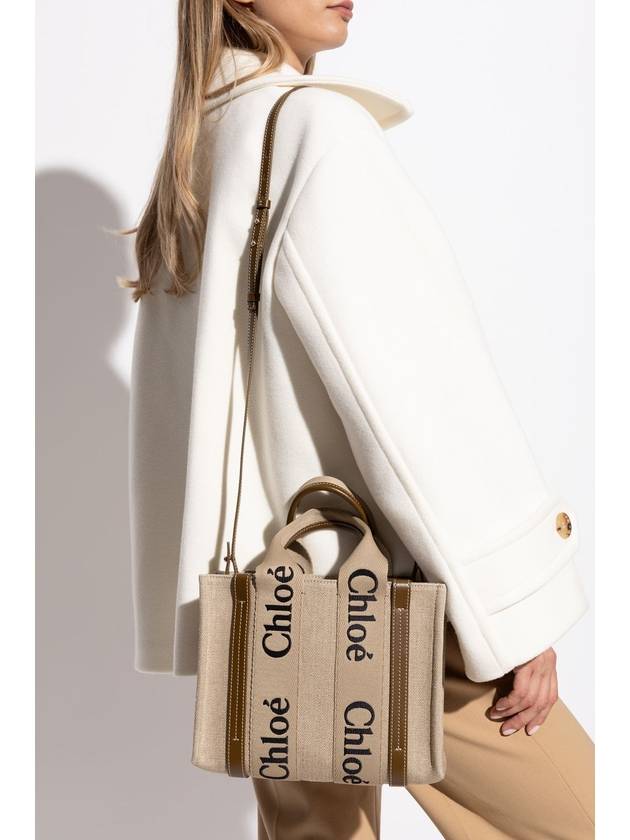 Woody Logo Small Tote Bag Brown Beige - CHLOE - BALAAN 3