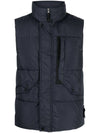 Wappen Patch High Neck Padding Vest Navy - STONE ISLAND - BALAAN 3