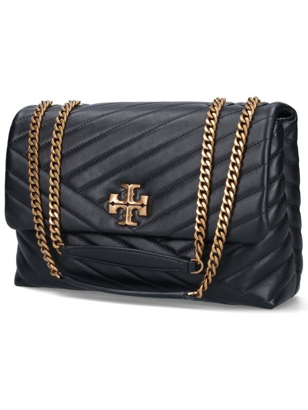 Kira Chevron Convertible Shoulder Bag Black - TORY BURCH - BALAAN 3