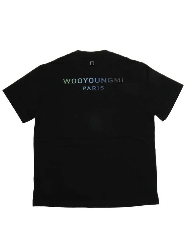 Gradient Embossed Back Logo Short Sleeve T-Shirt Black - WOOYOUNGMI - BALAAN 2