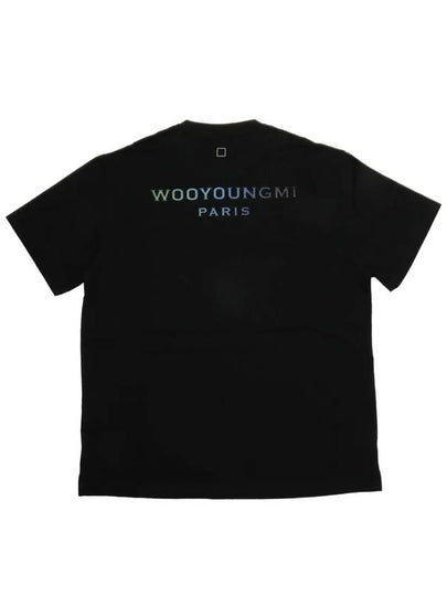 Gradient Embossed Back Logo Short Sleeve T-Shirt Black - WOOYOUNGMI - BALAAN 2