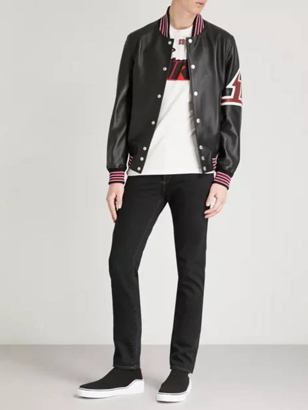 Striped trim leather bomber jacket 46 - GIVENCHY - BALAAN 8