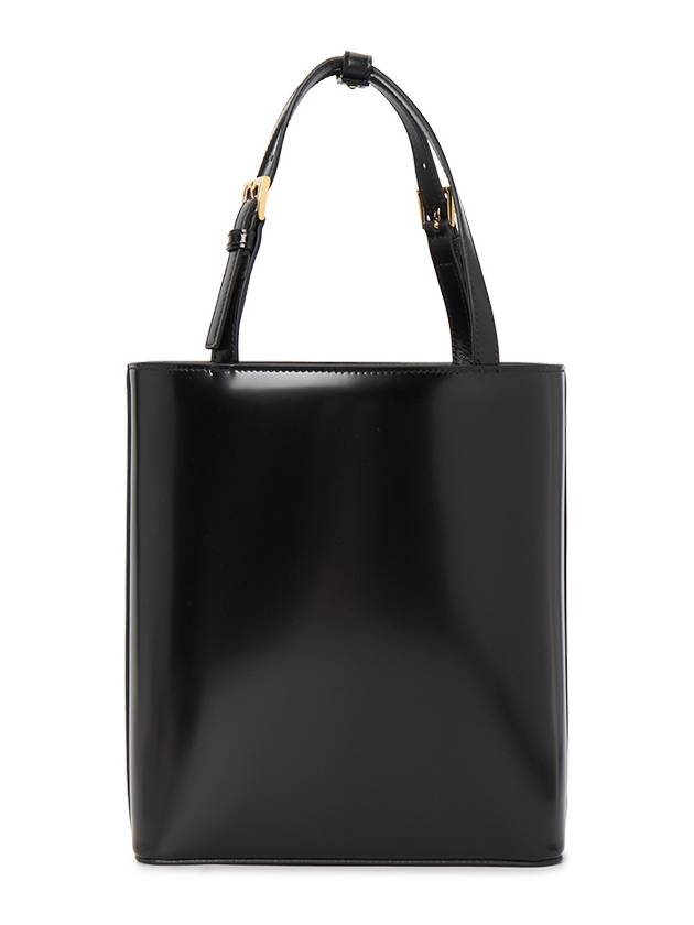 Brushed Leather Tote Bag Nero - PRADA - BALAAN 4