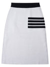 Double Face Merino 4 Bar A Line Skirt White - THOM BROWNE - BALAAN 10