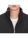 Logo Zip-up Shearling Jacket Black - AMI - BALAAN 9