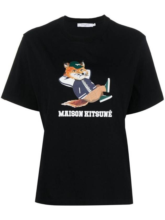 Dressed Fox Easy Short Sleeve T-Shirt Black - MAISON KITSUNE - BALAAN 1