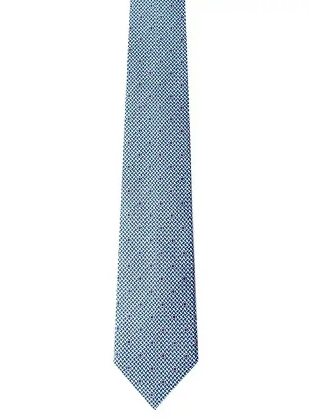 Gancini Print Silk Tie Blue - SALVATORE FERRAGAMO - BALAAN 2