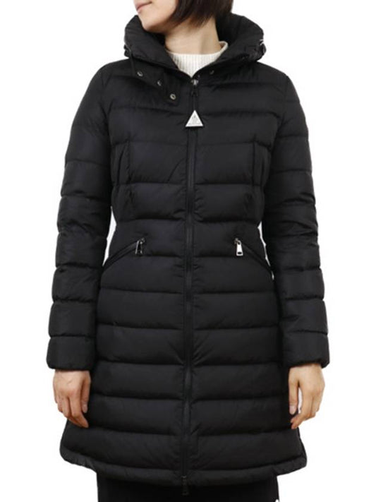 Women's Flammette Down Long Padded Jacket Black - MONCLER - BALAAN