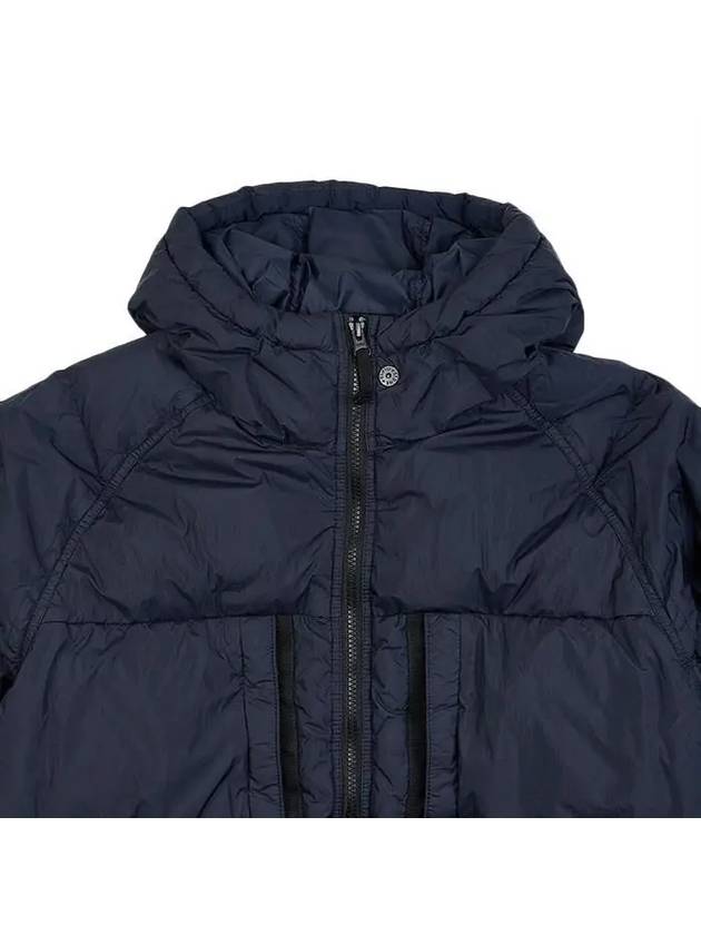 Garment Dyed Crinkle Reps Recycled Nylon Hoodie Padding Navy - STONE ISLAND - BALAAN 4