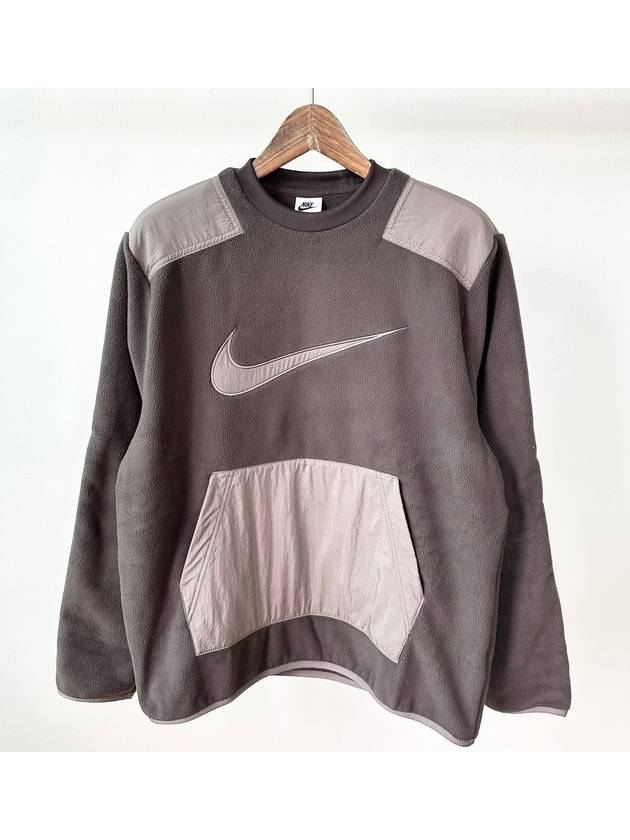 Swoosh Polar Fleece Sweatshirt Chocolate Brown - NIKE - BALAAN 6