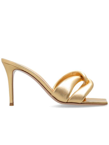 Gianvito Rossi Heeled Mules Amour, Women's, Gold - GIANVITO ROSSI - BALAAN 1