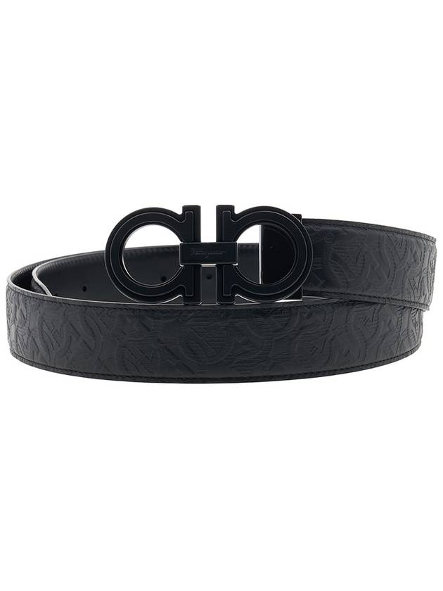 Men's Gancini Reversible Leather Belt Black - SALVATORE FERRAGAMO - BALAAN 11