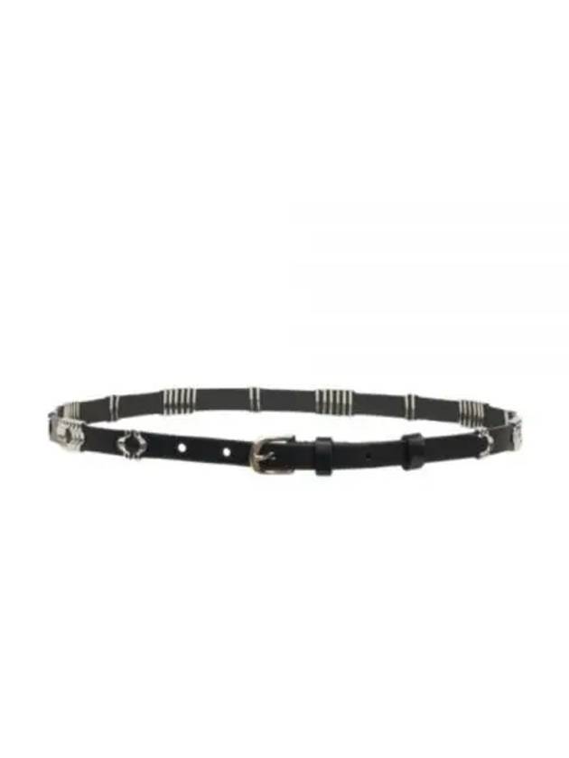 Odena Calfskin Leather Belt Silver Black - ISABEL MARANT - BALAAN 2