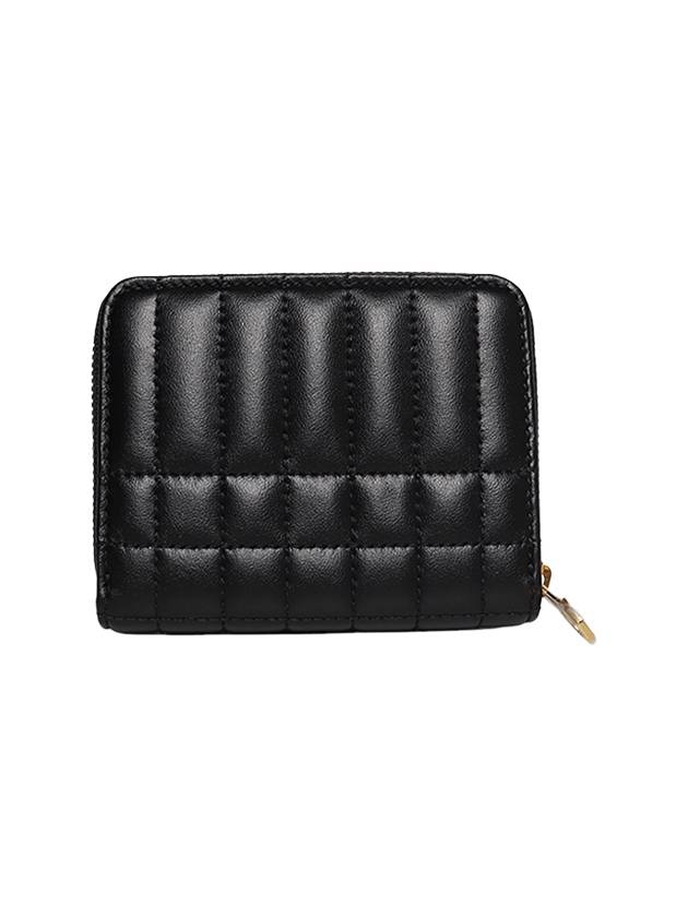 Lola Zipper Quilted Leather Half Wallet Black - BURBERRY - BALAAN 3