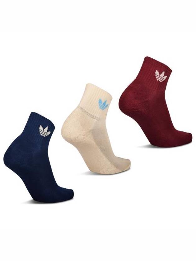 Logo Mid Cut Crew Socks 3 Pack Set Mix Color - ADIDAS - BALAAN 2