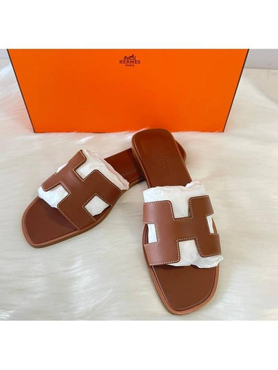 Oran Gold Sandals Slippers - HERMES - BALAAN 2