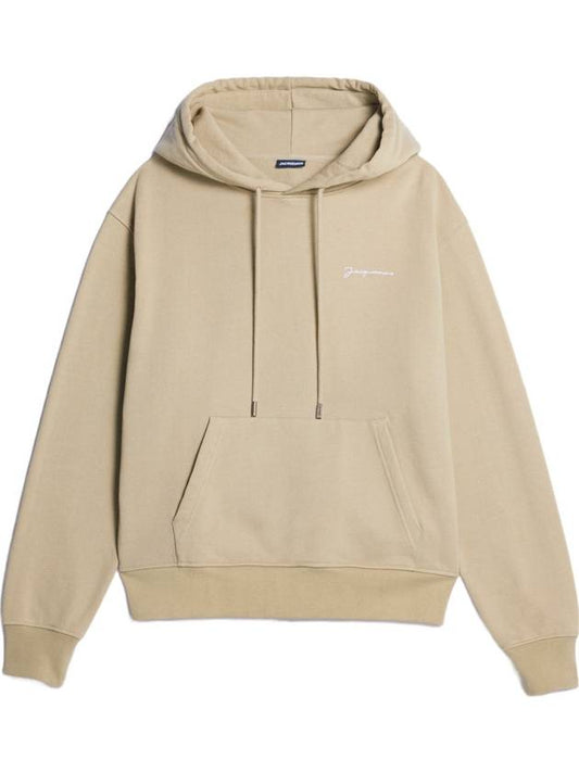 Le Brode Logo Cotton Hoodie Light Khaki - JACQUEMUS - BALAAN 1