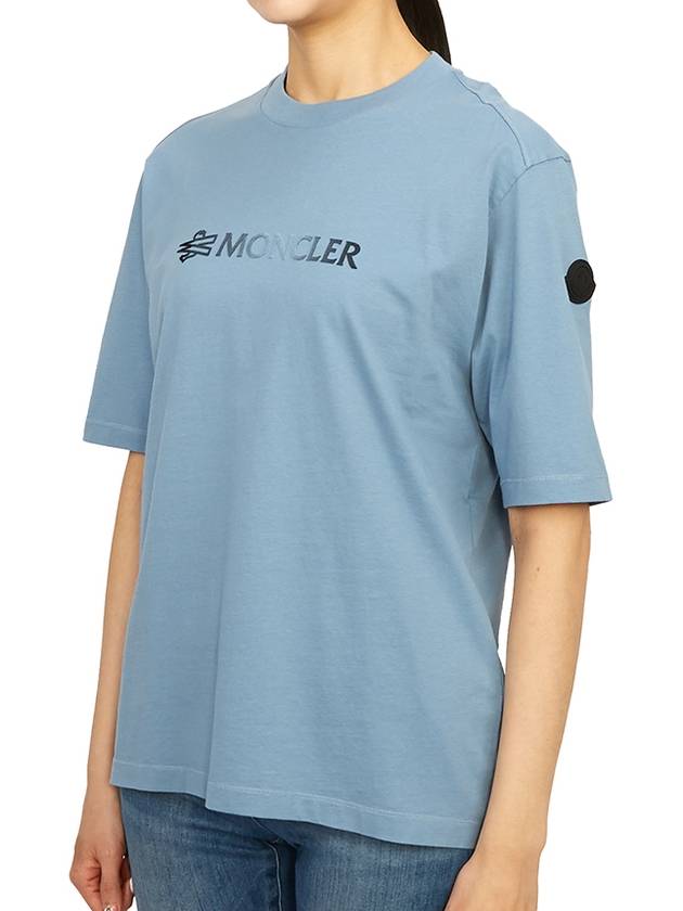 Logo Short Sleeve T-Shirt Blue - MONCLER - BALAAN 3