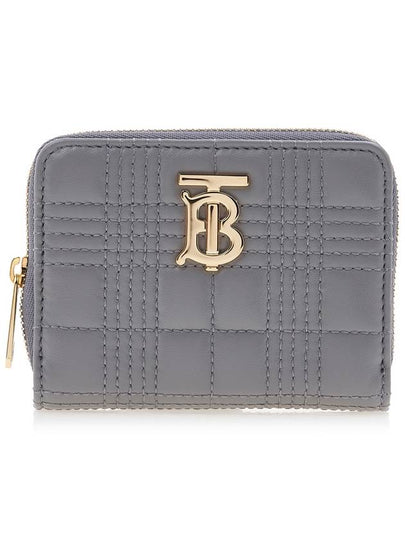 Lola Zip Quilted Leather Half Wallet Cloud Grey - BURBERRY - BALAAN 2