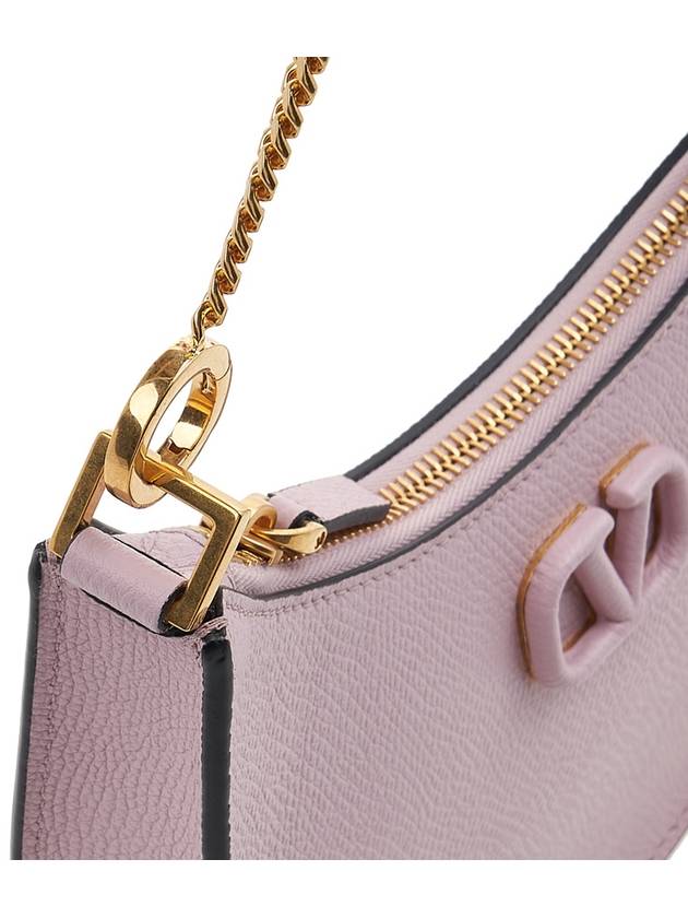 V Logo Classic Leather Chain Shoulder Bag Pink - VALENTINO - BALAAN 8