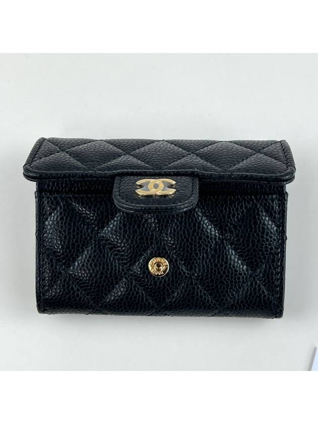 Classic Grained Calfskin Card Wallet Black - CHANEL - BALAAN 5