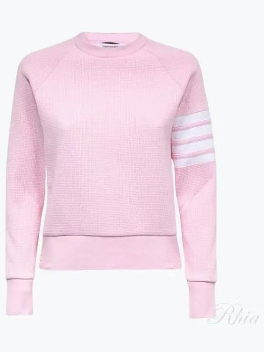 Women's Diagonal Wappen Crew Neck Sweatshirt Pink - THOM BROWNE - BALAAN 2