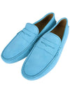 Men's Suede Gommino Driving Shoes Light Blue - TOD'S - BALAAN 3