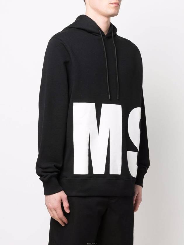 Big Logo Print Cotton Hoodie Black - MSGM - BALAAN 4