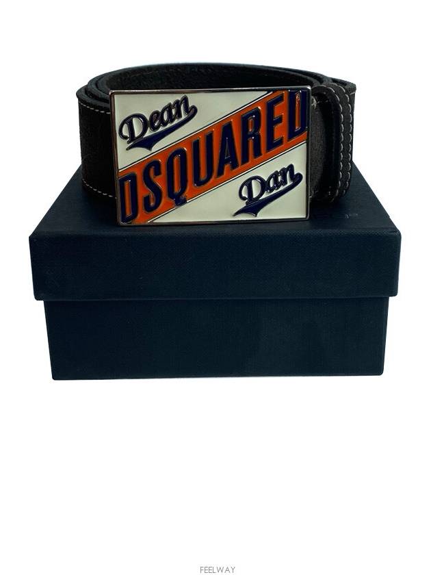 Logo Suede Belt Black - DSQUARED2 - BALAAN 8