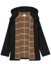 Technical Cotton Hooded Trench Coat Black - BURBERRY - BALAAN 6